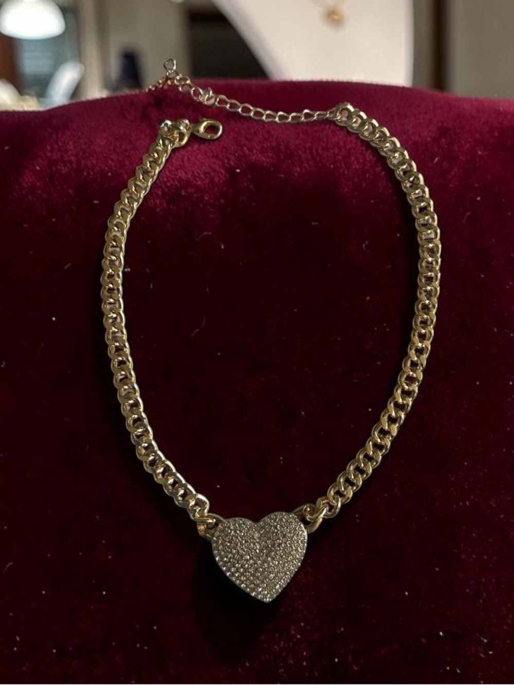 Gold Heart Pavé necklace - Women Jewelry
